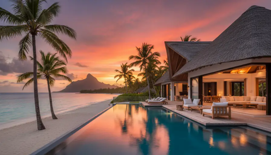 Beachfront villa in Mauritius
